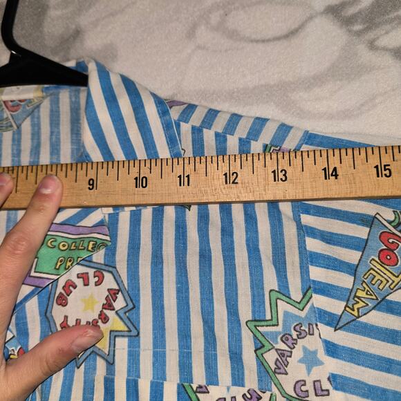 Vintage Fun Connections 80s Kids Short Sleeve Retro Button-Up Size 7 - Picture 7 of 12